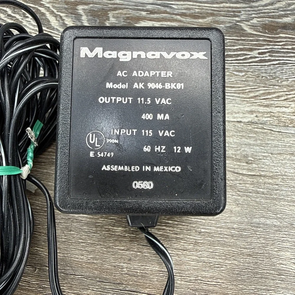 Vintage Magnavox Odyssey² AC Power Adapter AK9046-BK01 Tested Working OEM